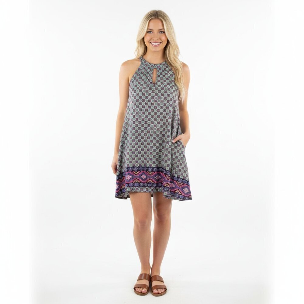 Caramela size medium geometric trapeze dress